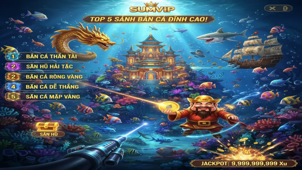 Top 5 sảnh Bắn Cá đổi thưởng Sumvip